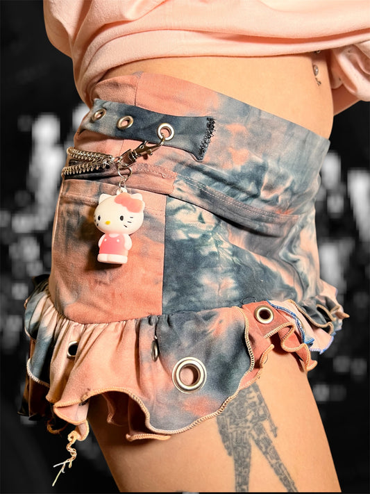 kitty upcycled mini skirt