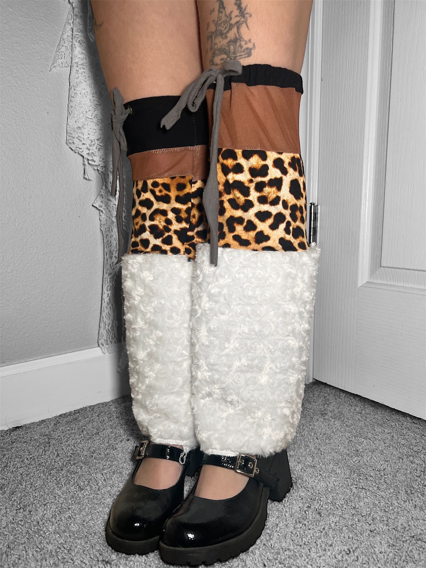 snow leopard - leg warmers