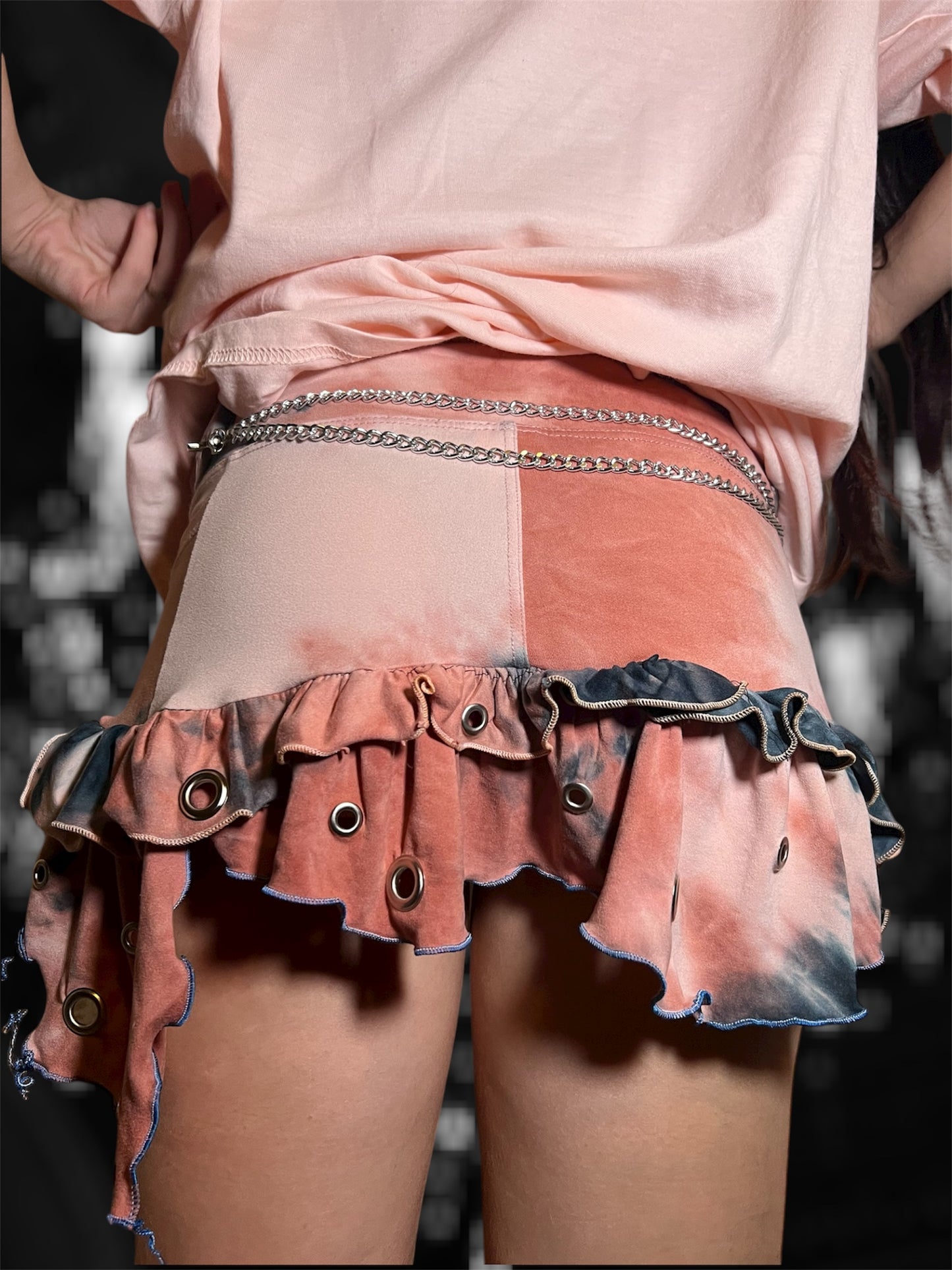 kitty upcycled mini skirt