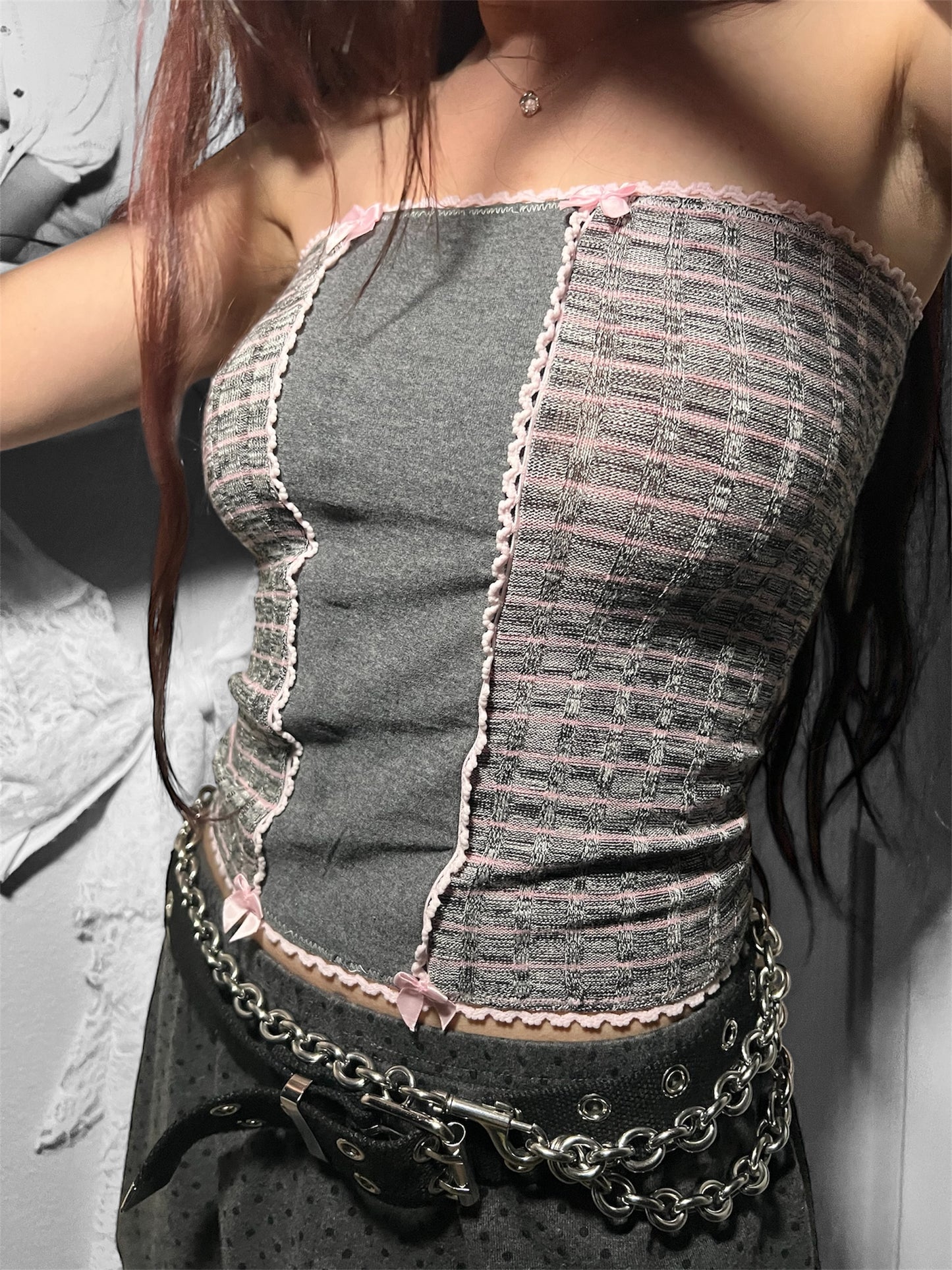 soft pastel - strapless top