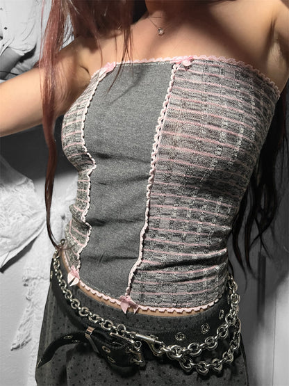 soft pastel - strapless top