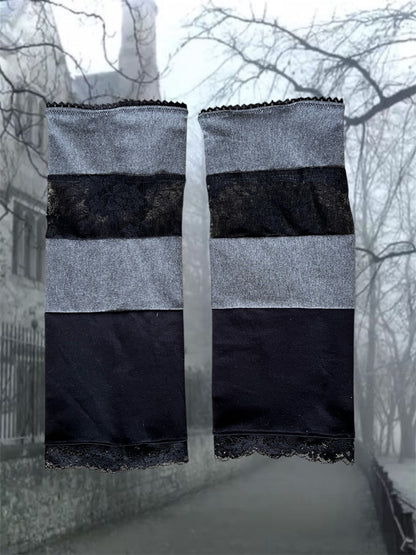 grayscale petals - leg warmers