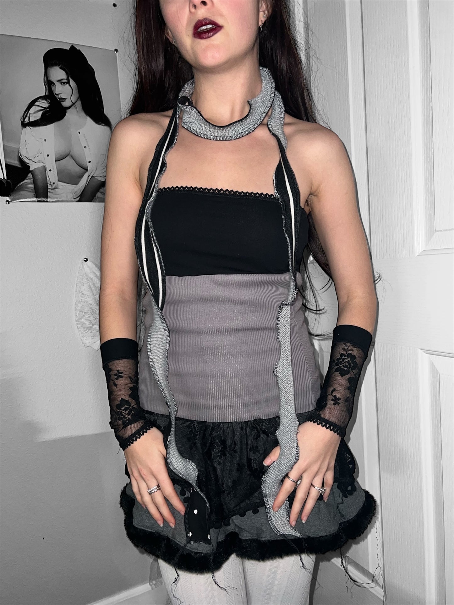 grey swan - patchwork dress + scarf