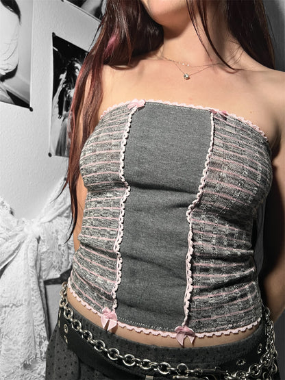 soft pastel - strapless top